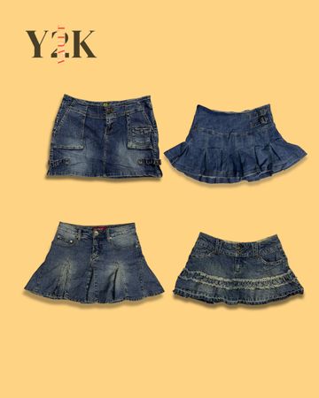 Y2K Vintage Denim Mini Skirt Bundle ( Yv-828)