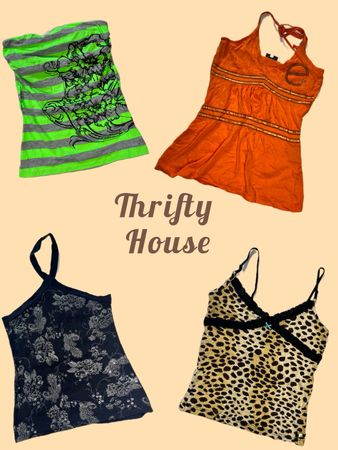 Vintage Y2K Graphic Cami Tops Mix(TH/609)