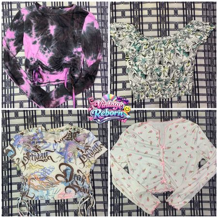 Y2K Vintage Tie-Dye, Graphic & Floral Top Bundle | VR-357