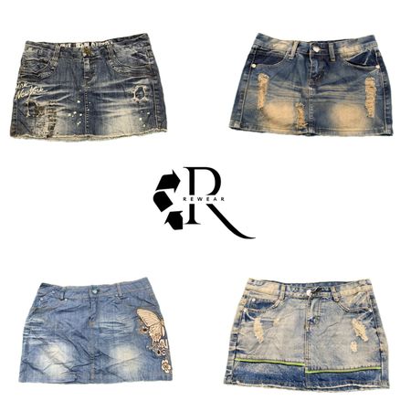 Y2K Era Cyber Girl Denim Mini Skirt RW-2295