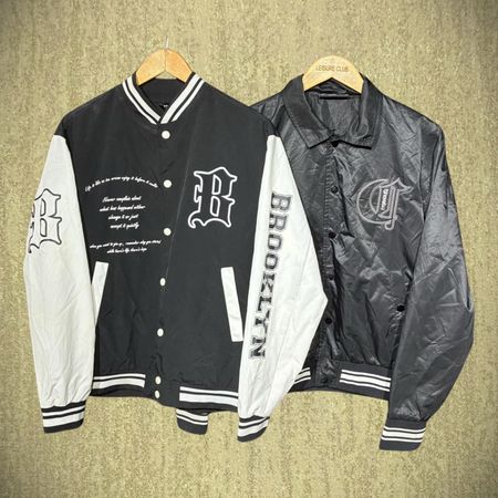 Veste Varsity en nylon de baseball vintage (FNC:10)
