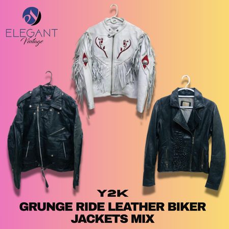 Y2K Grunge Ride Leather Jackets - EV1236