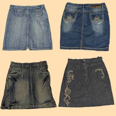 Y2K Midnight Femme Denim Midi Skirts Mix