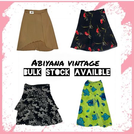 Y2K Wickelrock-Bundle - Vintage Floral, Rüsche & Asymmetrische Chiffonröcke-AV-111