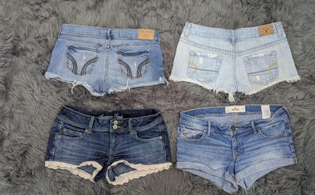Y2K Denim Branded Micro Mini Shorts