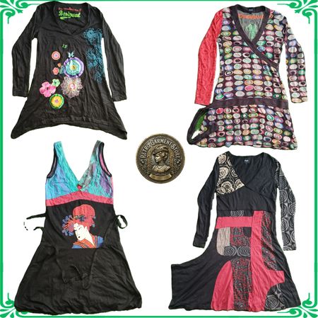 Y2K Vintage Desigual Damen Lange Kleider Retro Bohemian Stil Vollständige Essentials Bundle - Lot A19