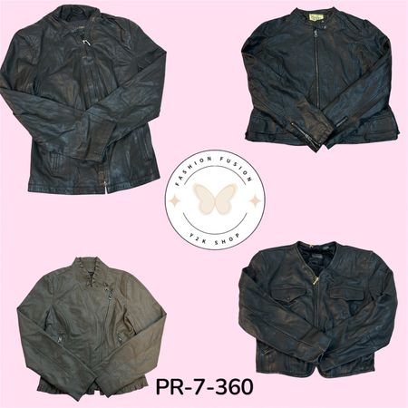 Women's Cropped Leather Jacket – Trendy Vintage Look (PR-7-360)