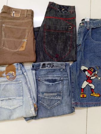 OSS009 MENS DENIM BAGGY SHORTS