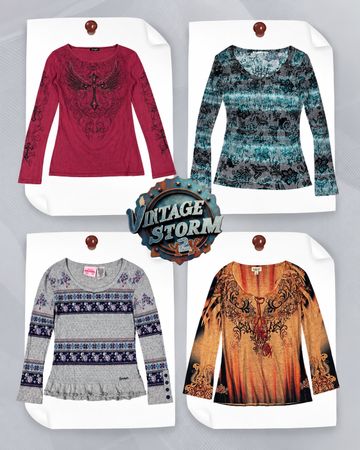 Y2K bedruckte Langarm-T-Shirts