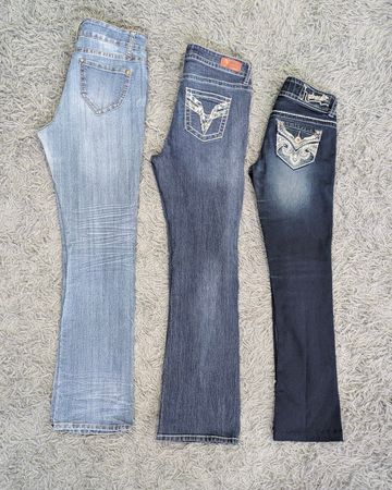 ***Jeans évasés Y2K – Collection de mode brodée des années 2000