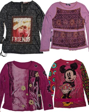 Y2K Desigual boho style long sleeve tops bundle(TR-1024)