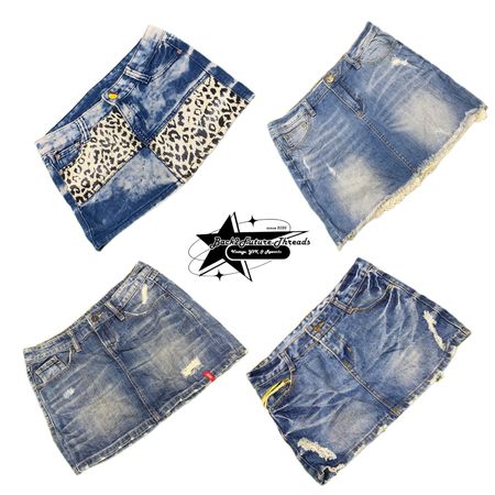 Y2k, NYC, IT, GIRL, DENIM, MINI, SKIRT B2F-070