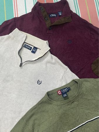 Chaps sweater full zipe 1/4 zipe mix