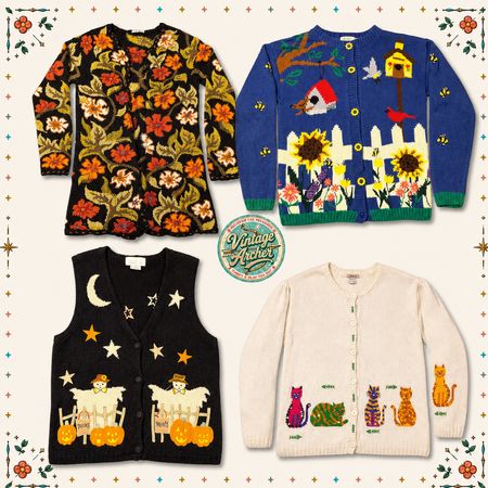 Vintage Heavy Knit Novelty Jumpers: 10pcs (S17)