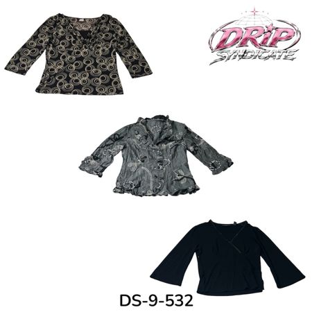 Cute Y2K Inspired Long Sleeve Poly Top (DS-9-532)