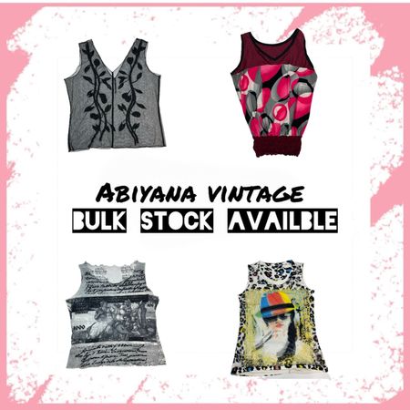 Y2K Mesh Tank Tops Bundle - Beaded Mesh, Abstract Bubble, Newspaper Graphic & Pop Art Leopard Mix-AV-101