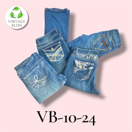 Y2K Embroidered Bootcut Flare Jeans Wholesale Bundle – Assorted Styles 8 Pieces (VB-10-24)