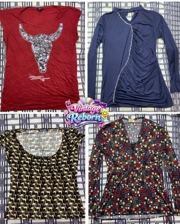 Sequin Bull & Retro Geo Print Top Edit | VR-408