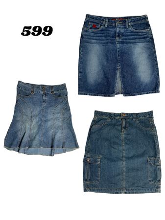 Denim midi skirts