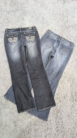 ***Y2K Denim de Campana Bordado – Mezcla de Streetwear Retro