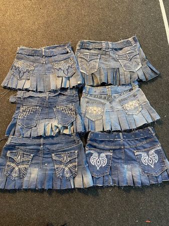 UPCYCLED DENIM MINI SKIRTS SERIAL-0005