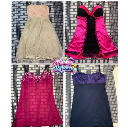 Y2K Vintage Slip Dress Bundle – Lace, Satin & Sheer Styles | VR374