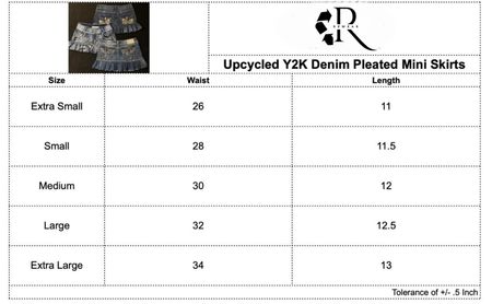 Upcycled Y2K Denim Faltenrock
