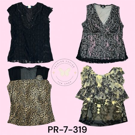 Y2k Printed Poly Blouse Short Sleeve (PR-7-319)
