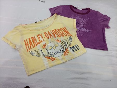 CR10786 Upcycled Harley Cropped Tops