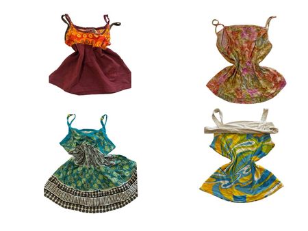 Y2K Green And Purple Tropical Leaf Print Camisoles-ST-337