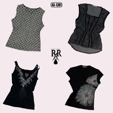 Y2K Black Gothic Mix Tops (AA-1381)