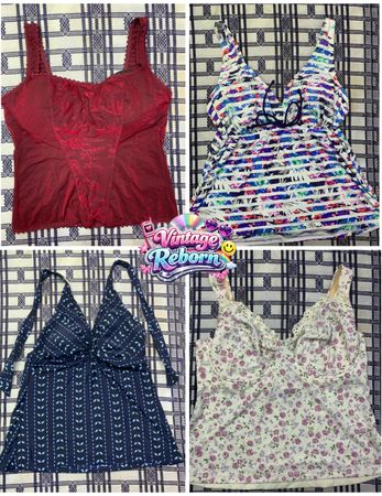 Y2K Vintage Floral & Lace Cami Bundle | VR-392