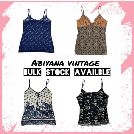 Y2K Cami Tops Bundle - Lace, Floral Mesh & Satin Tank Tops -AV-184