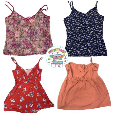 Vintage Y2K Floral Cami & Dress Bundle – 10pcs | VR355 🌸✨