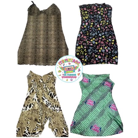 Conjunto de Vestido e Macacão Vintage Y2K Impresso – 10 peças | VR362
