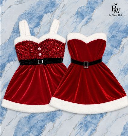 Christmas Santa Dress – Sequin & Velvet