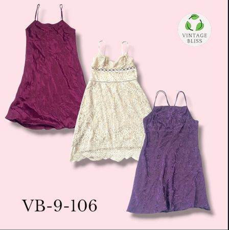 Y2K Vintage Slip Dress Wholesale Bundle Assorted Styles (VB-9-106) 9 pièces