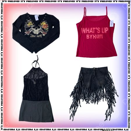 Moto Girl Aesthetic - tops, dresses, skirts & leather jacket (SS-2616)