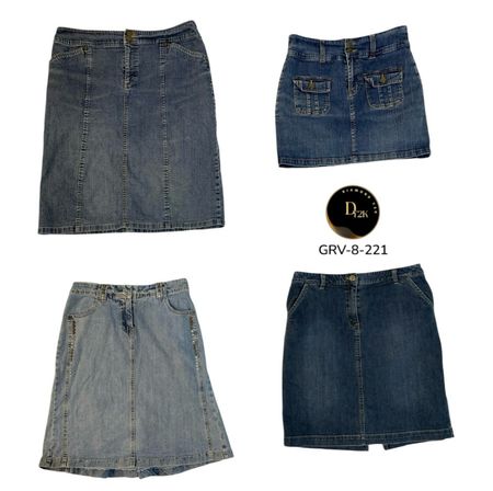 Frauen Premium Denim Maxi Rock – Klassische Retro Y2K Kollektion. (GRV-8-221)