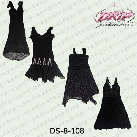 Retro Y2K Black Poly Dress | Stylish Everyday Wear (DS-8-108)