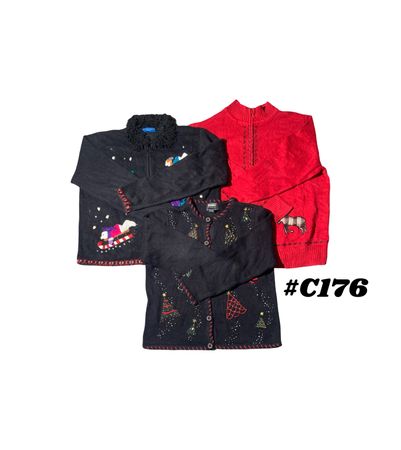 Wholesale Vintage Christmas Sweaters Bundle | 10pcs Women’s Holiday Cardigans Mix (Studio, S-XL) C#176