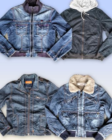 Veste ajustée en denim avec fermeture éclair 29 pièces