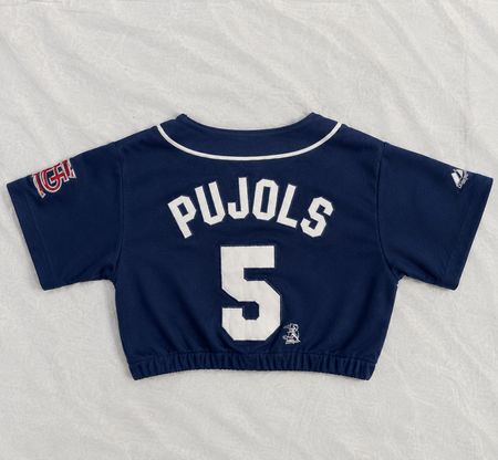 Upcycle Baseball Jersey Crop Top (Dv-9-188)