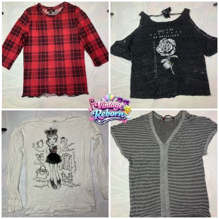Pacote de Top Casual e Gráfico Vintage Y2K | VR-427
