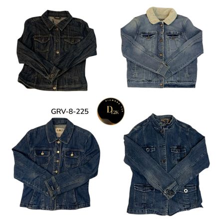 Veste en jean pour femmes – Vêtement d'extérieur classique vintage Y2K premium. (GRV-8-225)