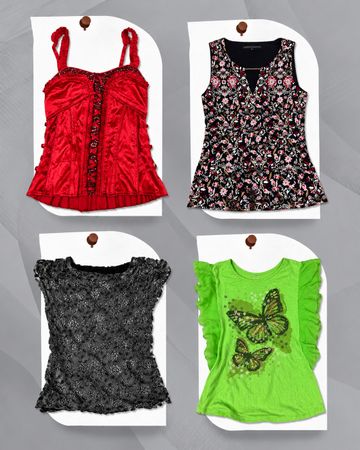 Y2K Romantic Poly Blouses