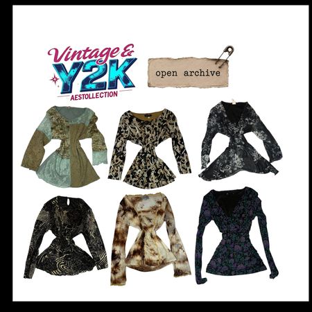 Vintage & Y2K Aesthetic Long-Sleeve Tops Collection ✨