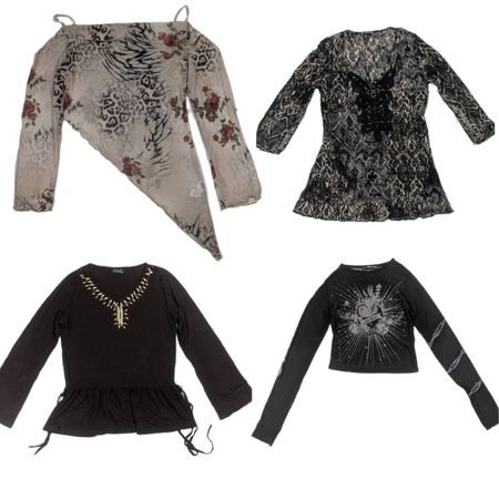Y2K Grunge & Whimsigoth Blouse Collection. (TR- 1009)
