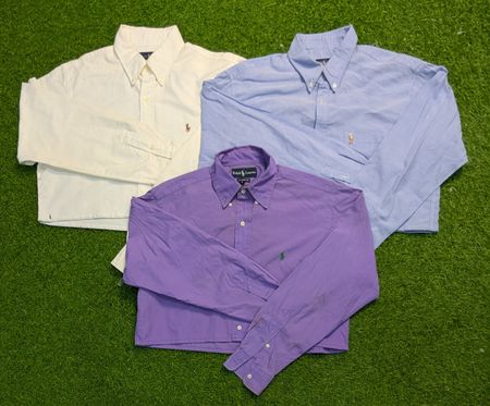 7063 - Tommy Hilfiger and Ralph Lauren Upcycled Crop Shirts