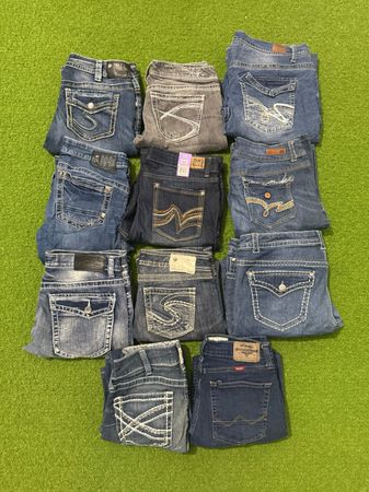 Yv158 Y2K-Style veredelte Denim-Jeans